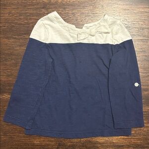 Cherokee White and Navy Top with Bow